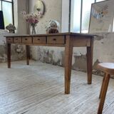 Farmhouse table pine multi-drawers