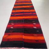 Ancien chemin de Kilim étroit turc 274x61 cm shabby chic, kelim vintage