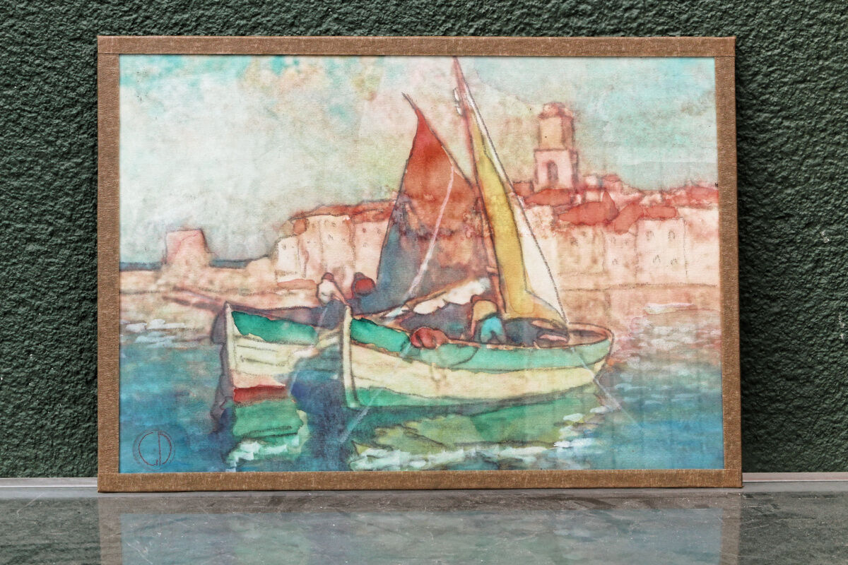 Set of 3 marine watercolours, signed Ghodrat Delbasteh.