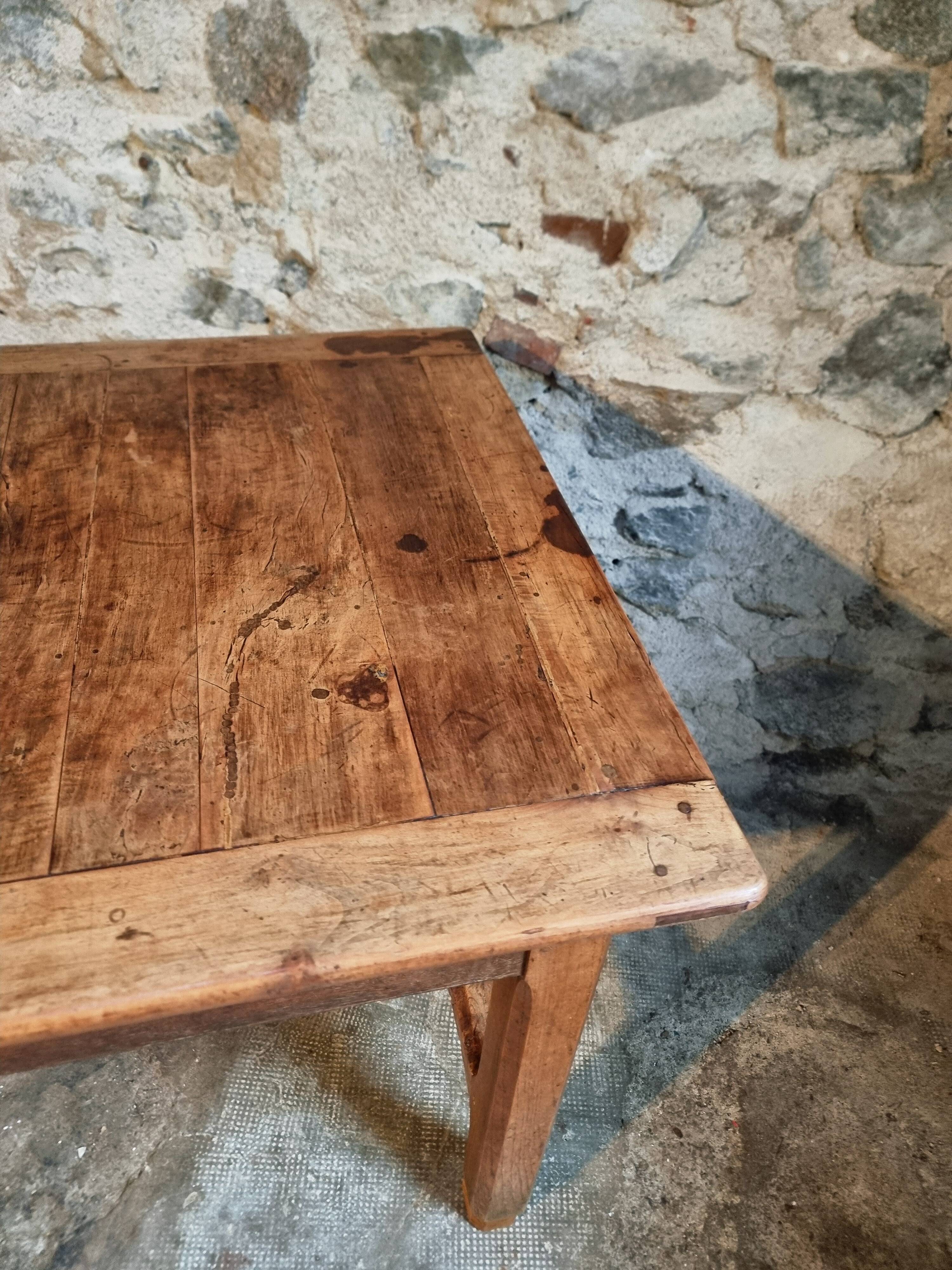 Antique French farmhouse dining table – Walnut work table, late 19th century