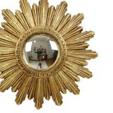 Small Sun Mirror Sunburst Mirror Gold Leaf Convex 24cm