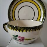 Two Henriot Quimper cups and saucers