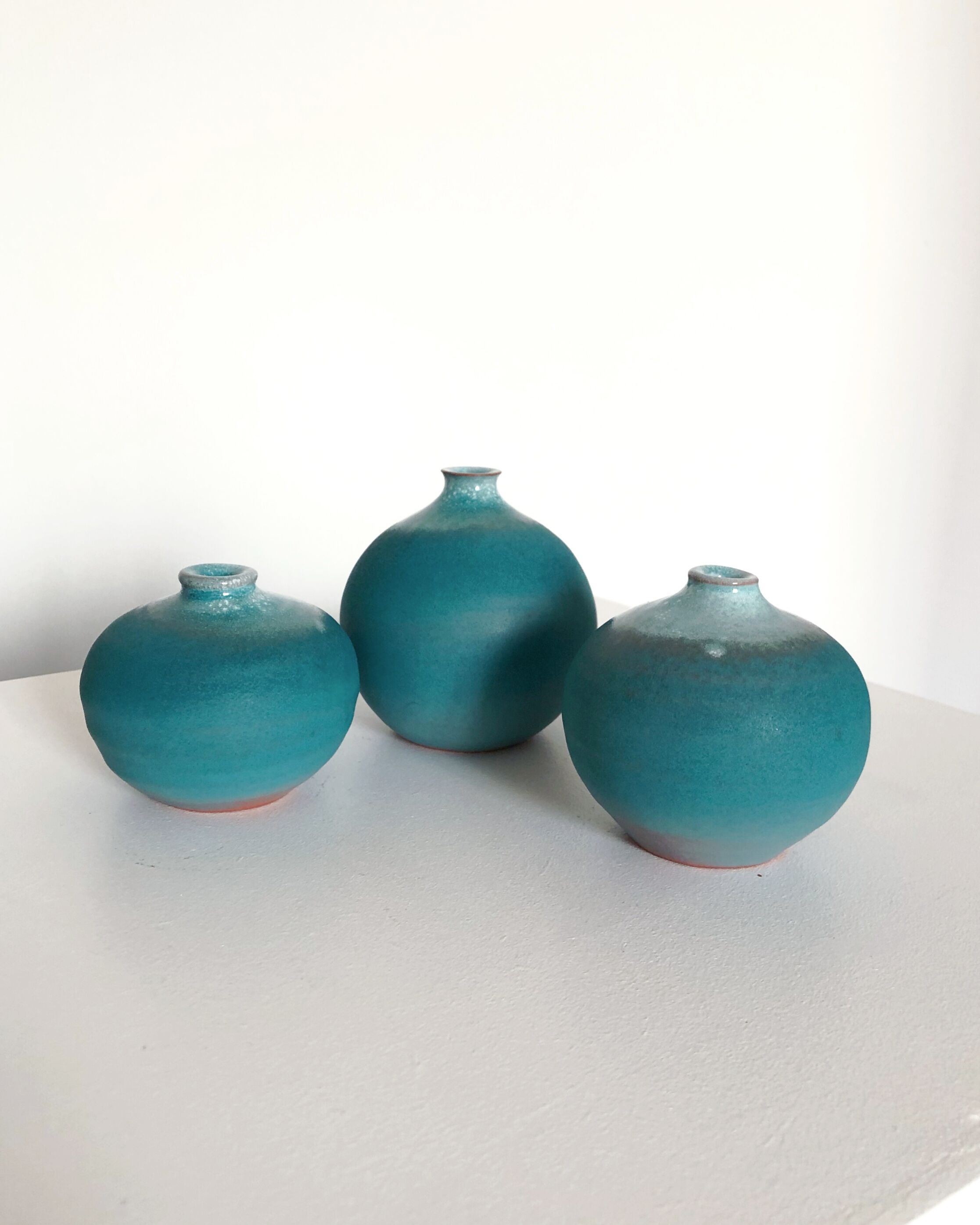 Trio of vintage ceramic vases by Antonio Lampecco