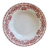 Vintage ironstone deep plate Moulin des Loups Athens model red