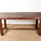 Large brutalist dining table in solid Elm, inspired by Olavi Hanninen, 1960.