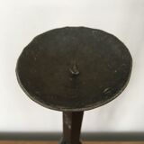 Pair of large brutalist wrought iron candle holders
