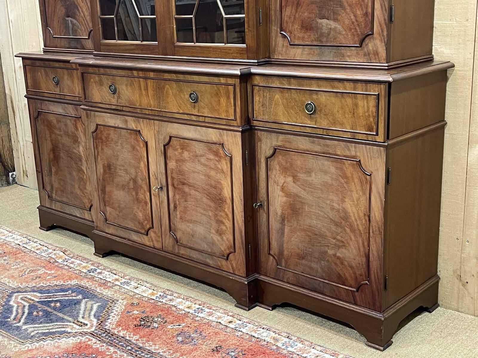 English mahogany secretary bookcase from the 1970s