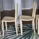 Set of 4 beige leather chairs from the 80s in Italy