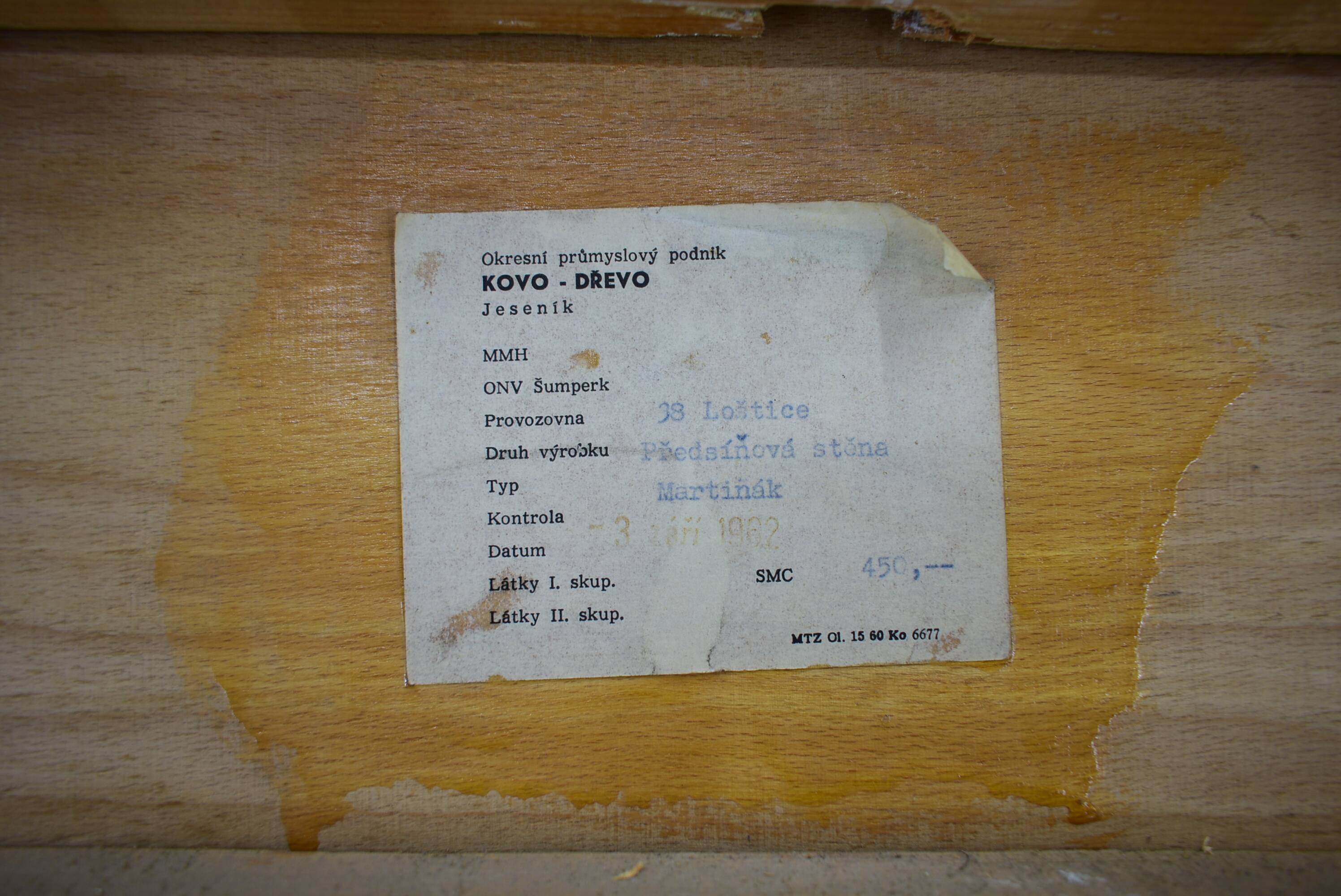 Mid-century wall mounted coat rack Czechoslovakia, 1970s