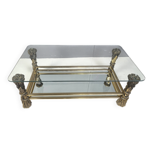 Table basse vintage en - laiton