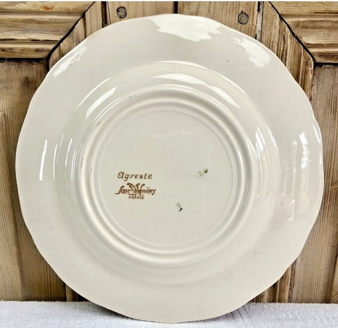 6 old dessert plates or dessert model Agreste Sarreguemines