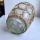 Bottle with handle and covered with wicker / rattan 70s