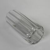 Vase with 12 vertical ribs in frosted glass, Verrerie de Fains, 1950s