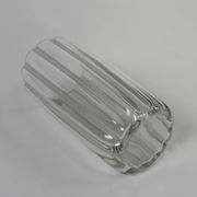 Vase with 12 vertical ribs in frosted glass, Verrerie de Fains, 1950s