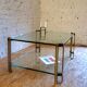 Table basse en verre et laiton par Peter Ghyczy, Pays-bas 1970