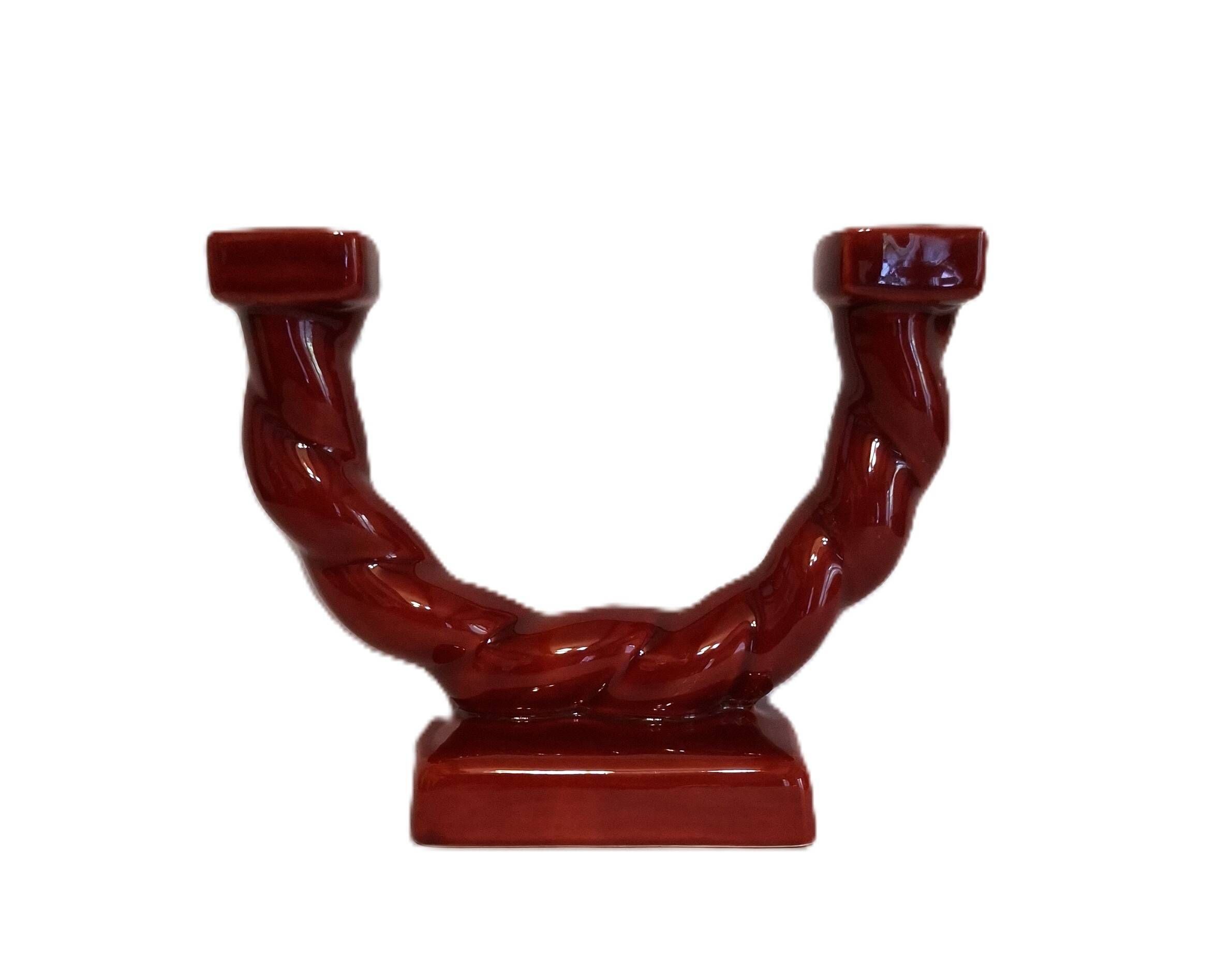 Twisted candle holder from the 1950s in ceramic.