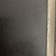 Vintage 1950s triptych barber mirror in black lizard-skin leather - 27 x 67