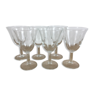 6 foot glasses in engraved glass braces
