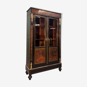 Showcase In Blackened Wood And Boulle Marquetry From Napoleon III Period XIX Eme Century