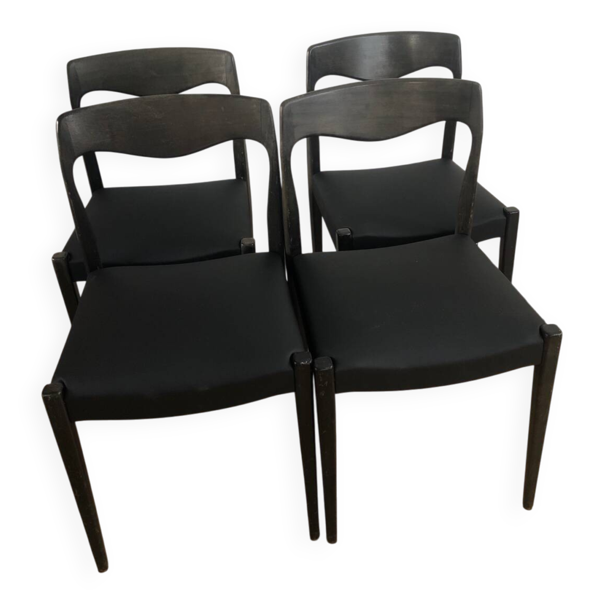 Série 4 chaises vintages style scandinave