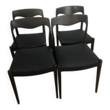 Série 4 chaises vintages style scandinave