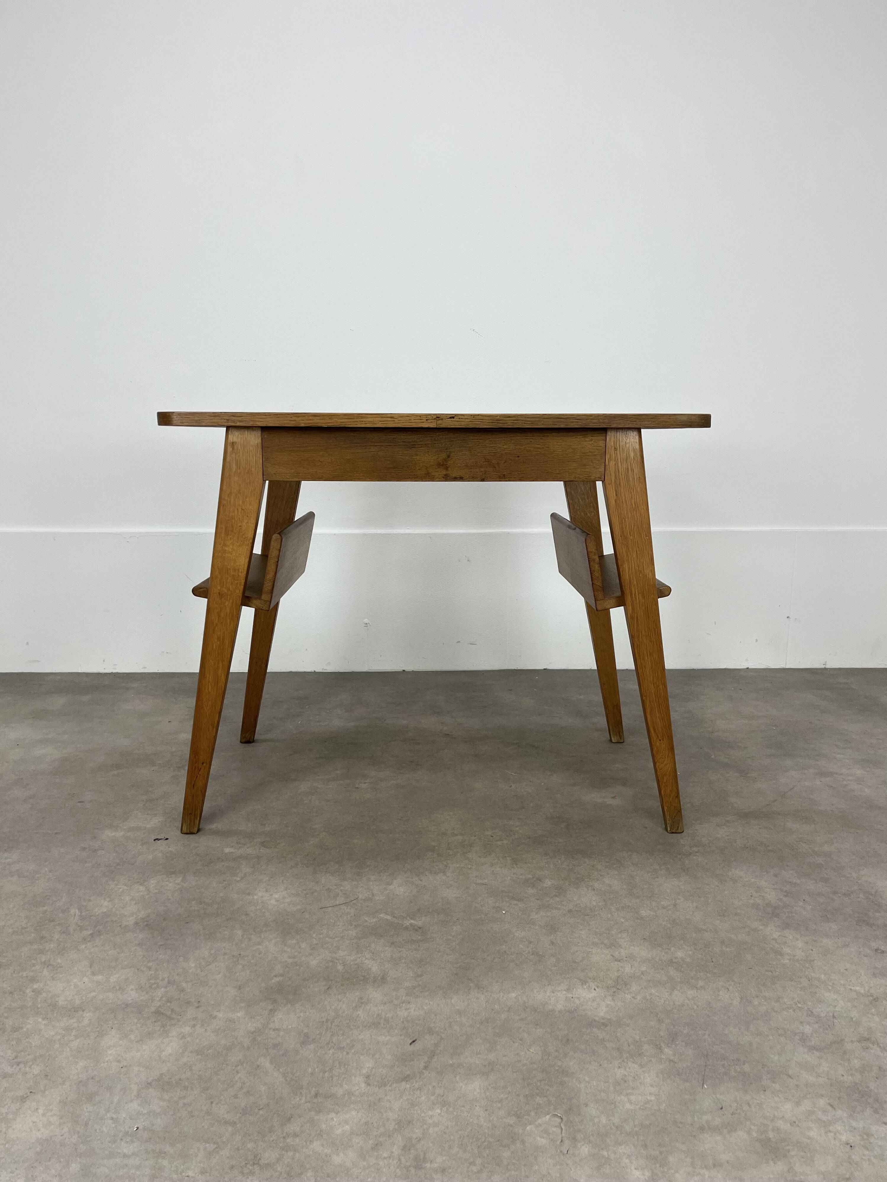 Reconstruction-style compass-legged desk, 1950s