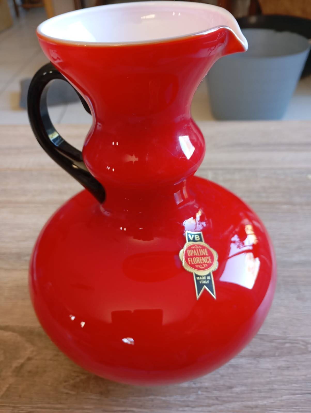 Opaline pitcher from Florence, 60s-70s, VB house.