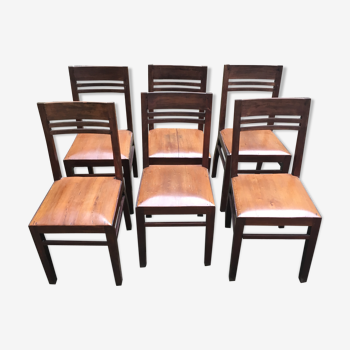 Art deco chairs 30's exotic wood