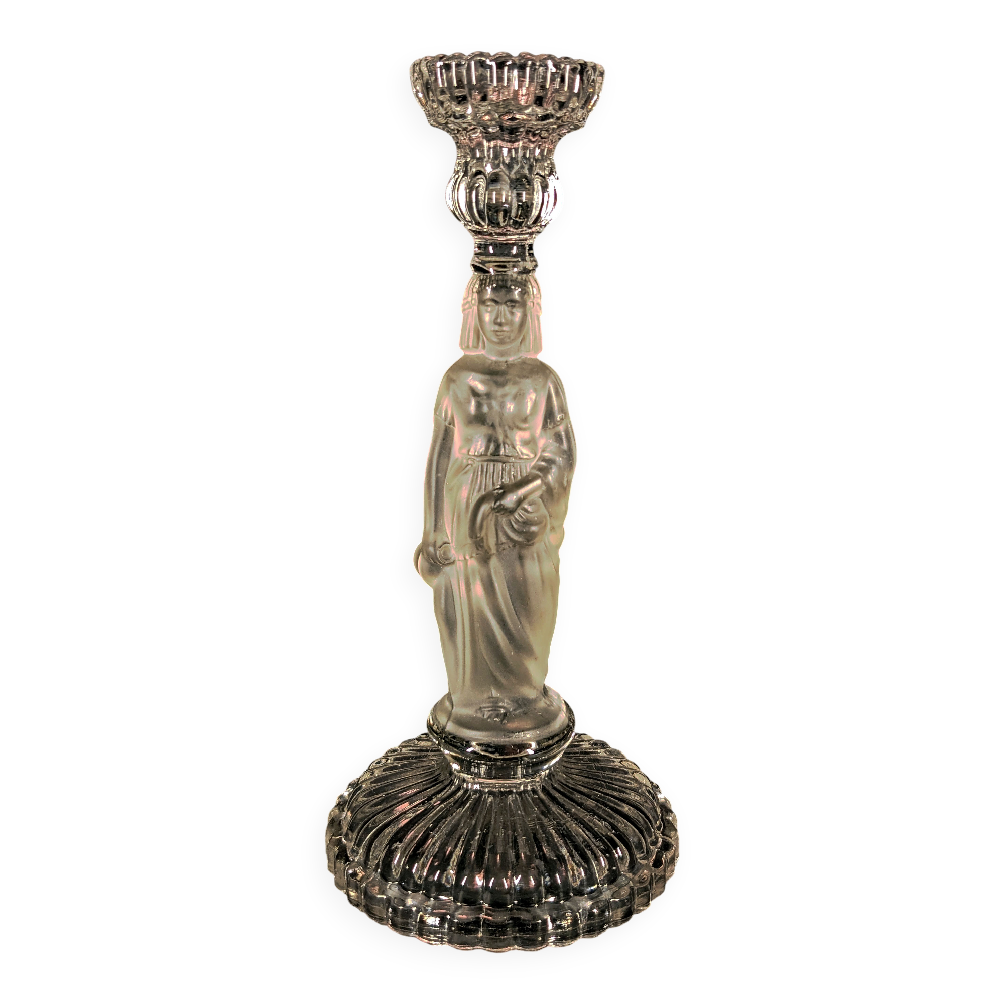 Antique Crystal Candlestick "The Water Carrier" (1900-1920)