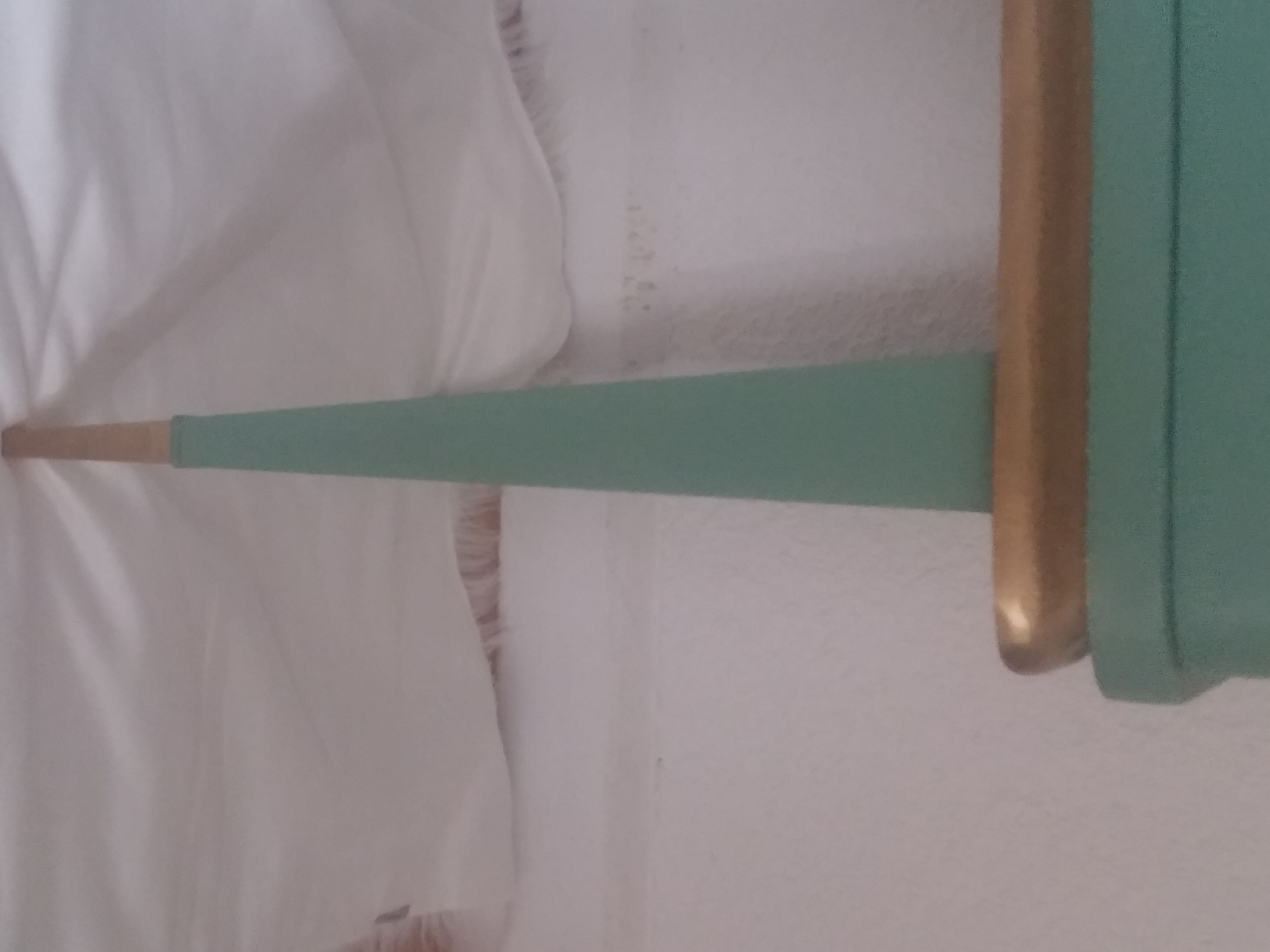 Mint green and gold vintage nightstand
