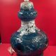 Vintage 60's table or floor lamp base in blue glazed ceramic