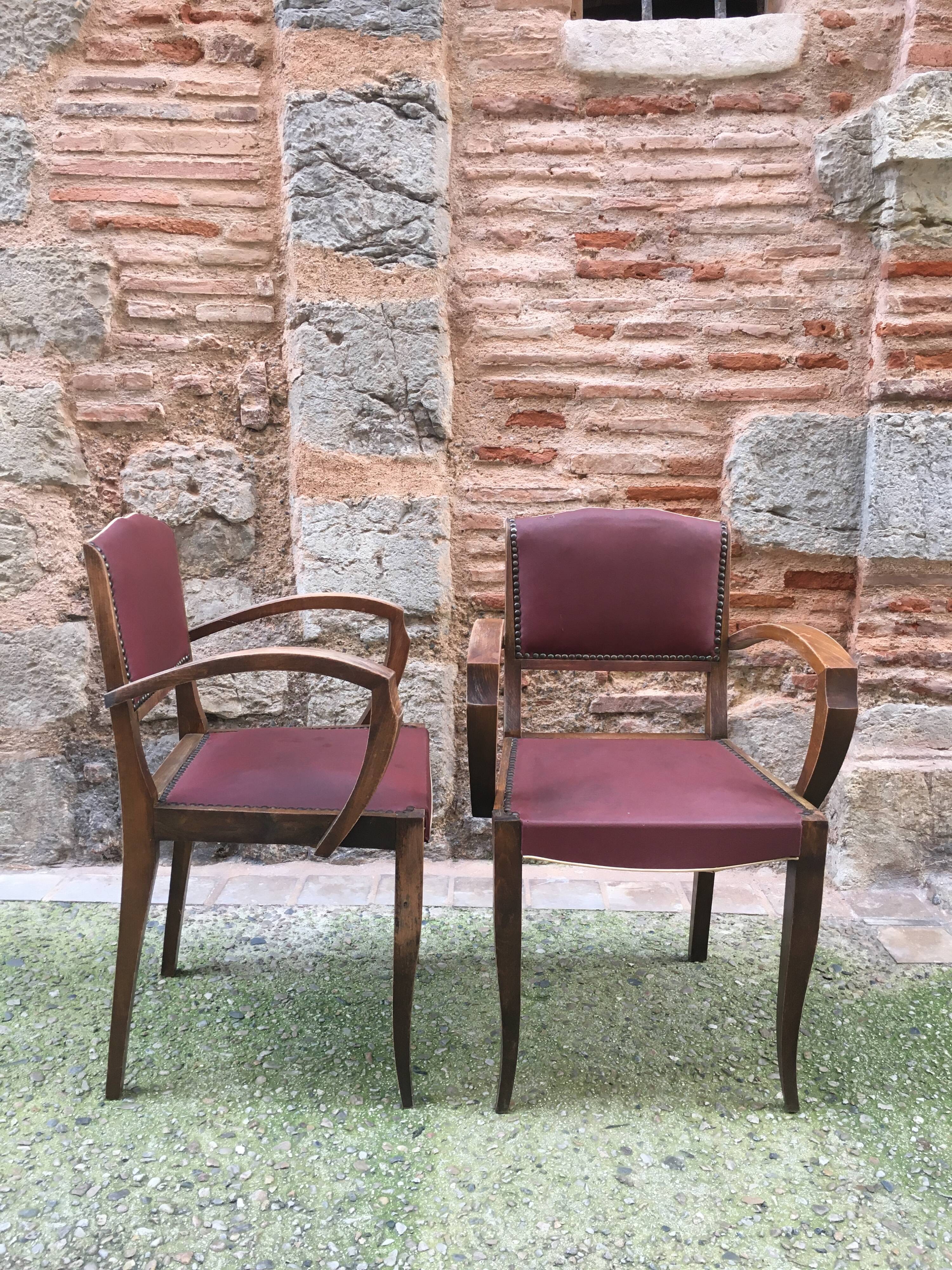 Pair of bridges art deco armchairs