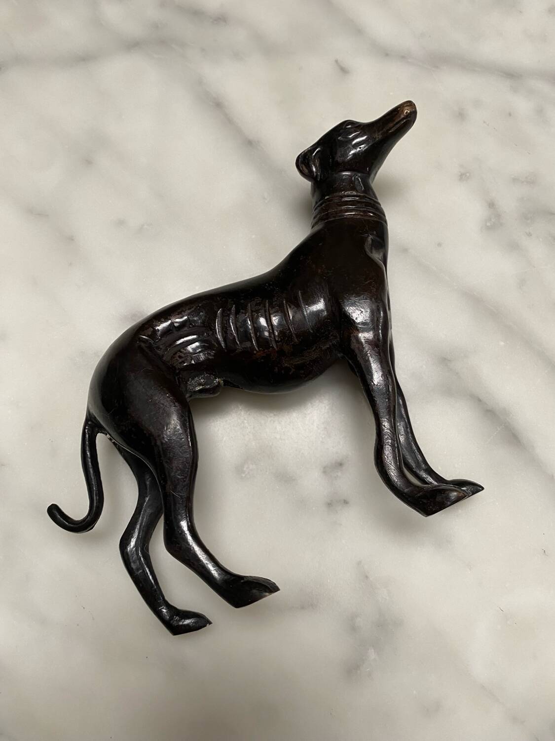 Old bronze greyhound dog statue