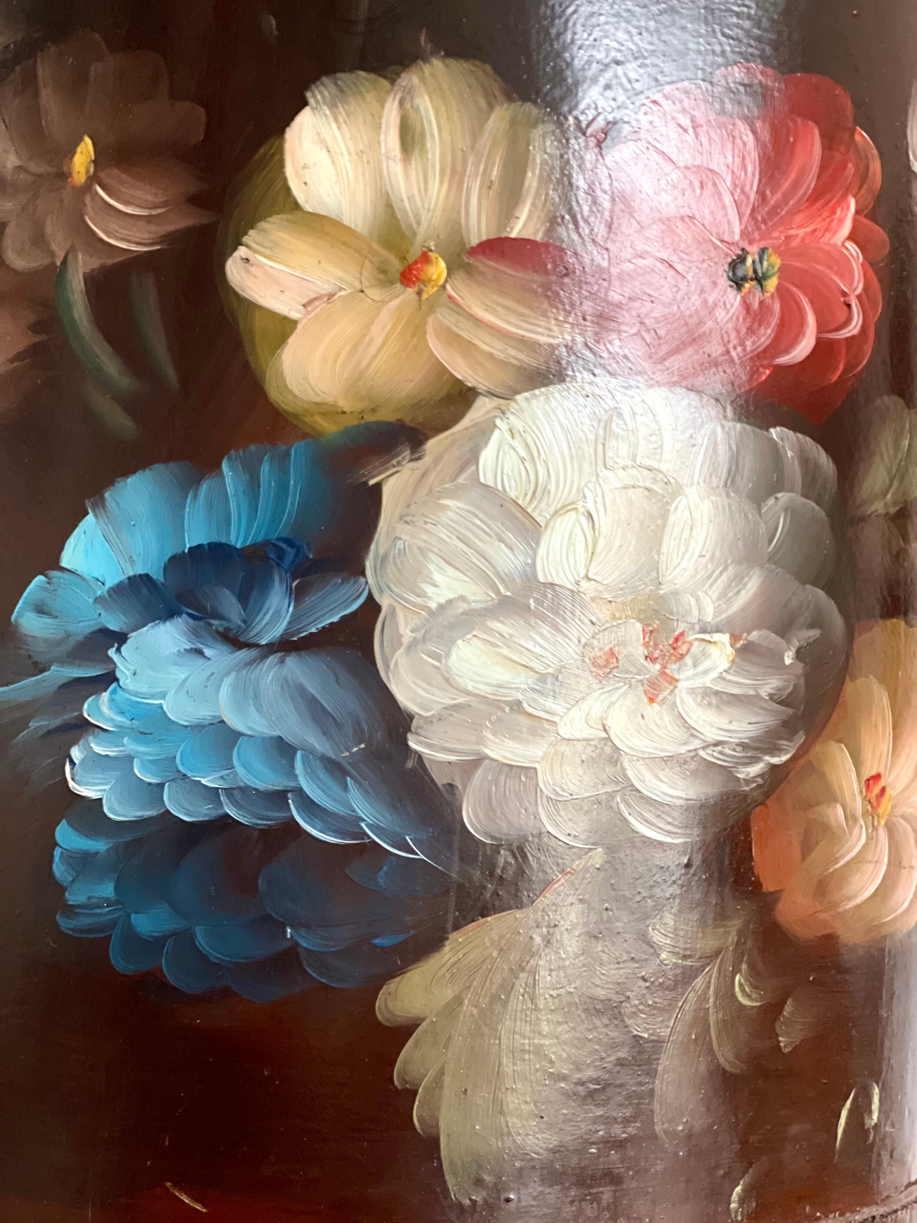 Old painted wooden box