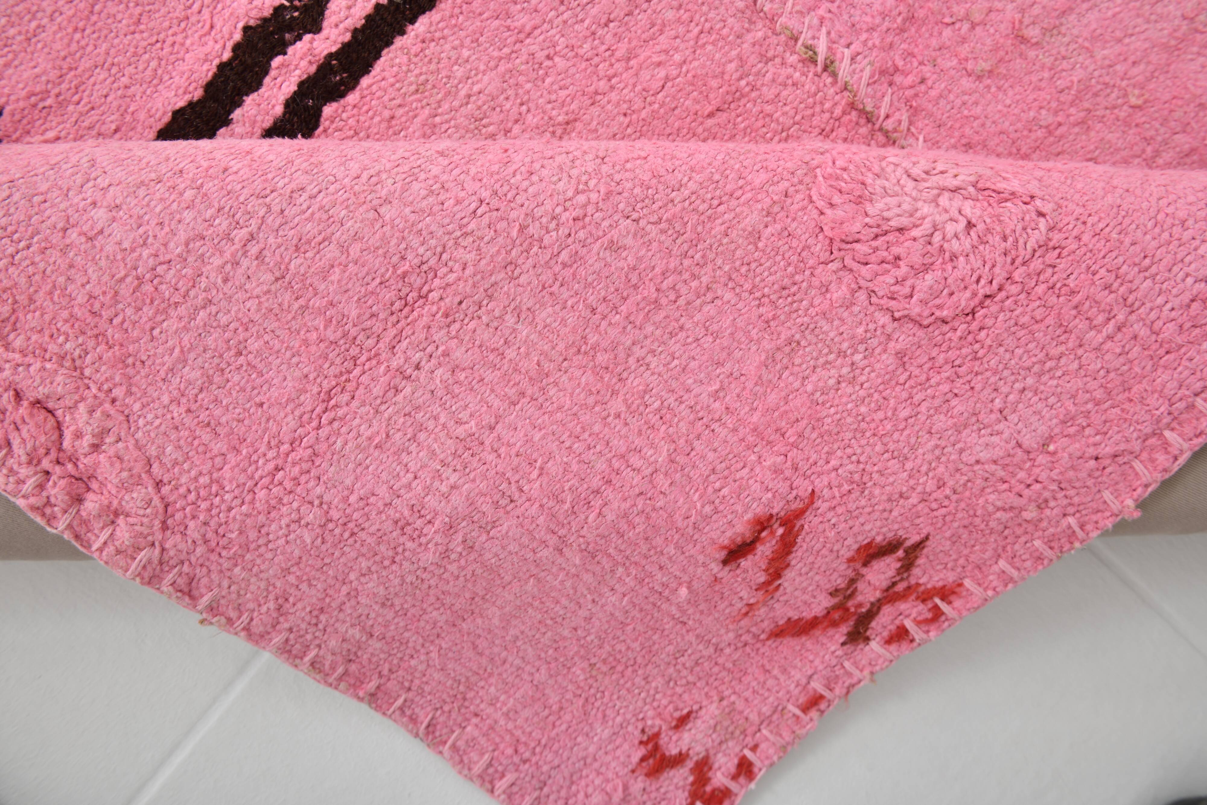 6x8  Pink Turkish Kilim Rug, 178x254Cm