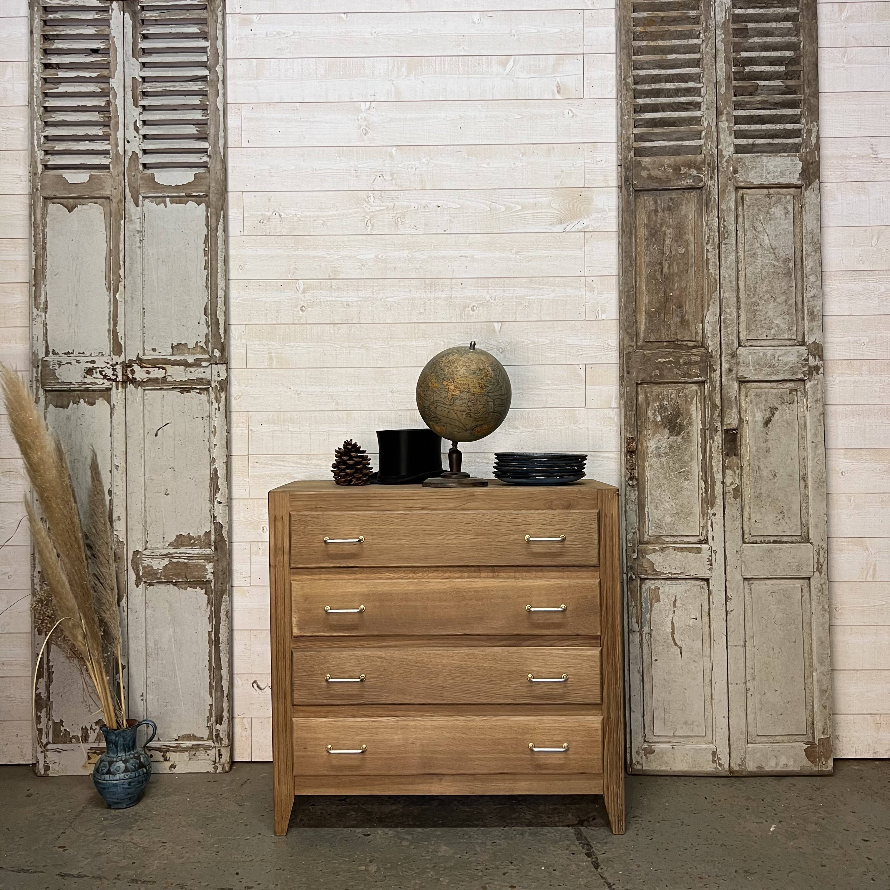 Commode vintage chêne brut