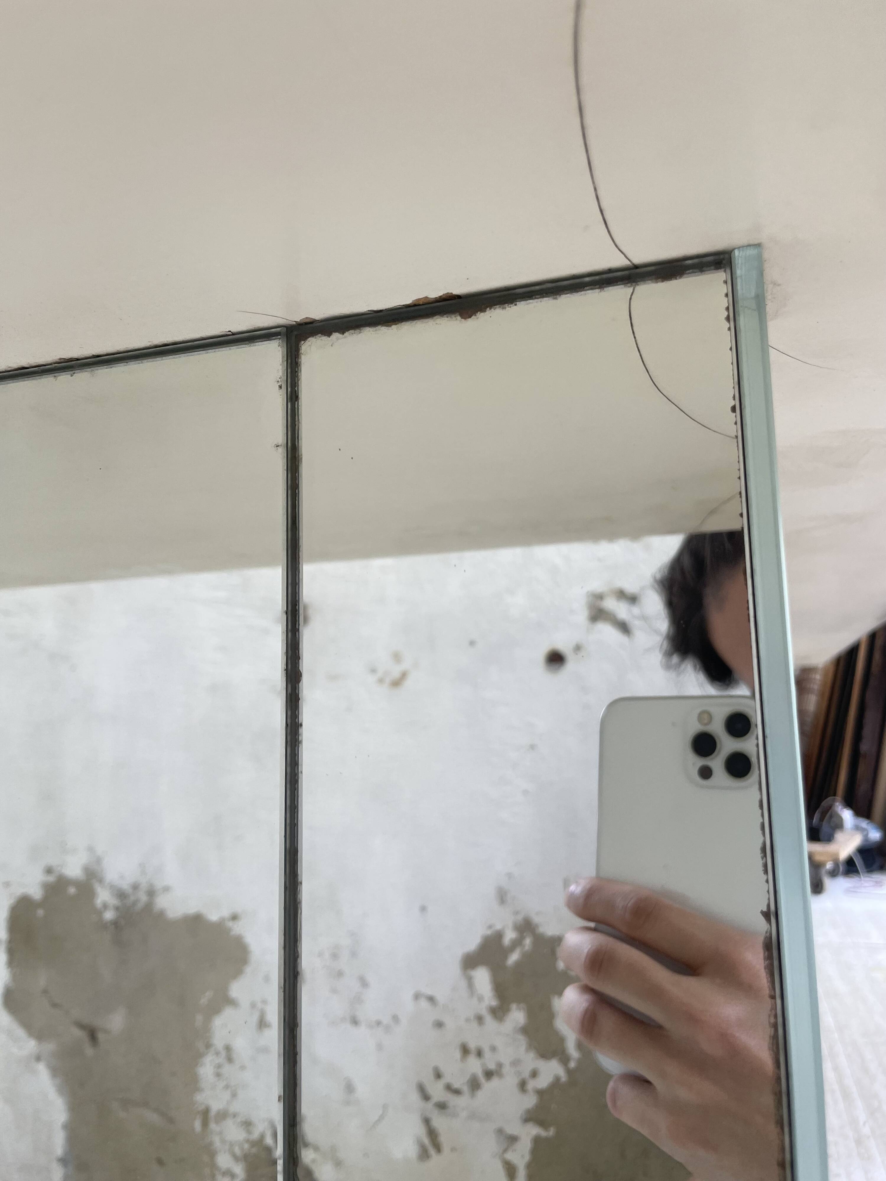 80s lacquered desk and mirror