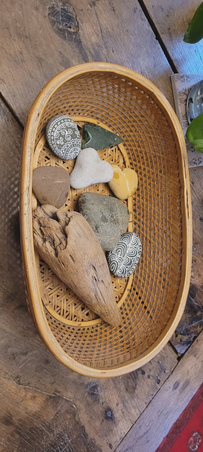 70s Asian wicker basket