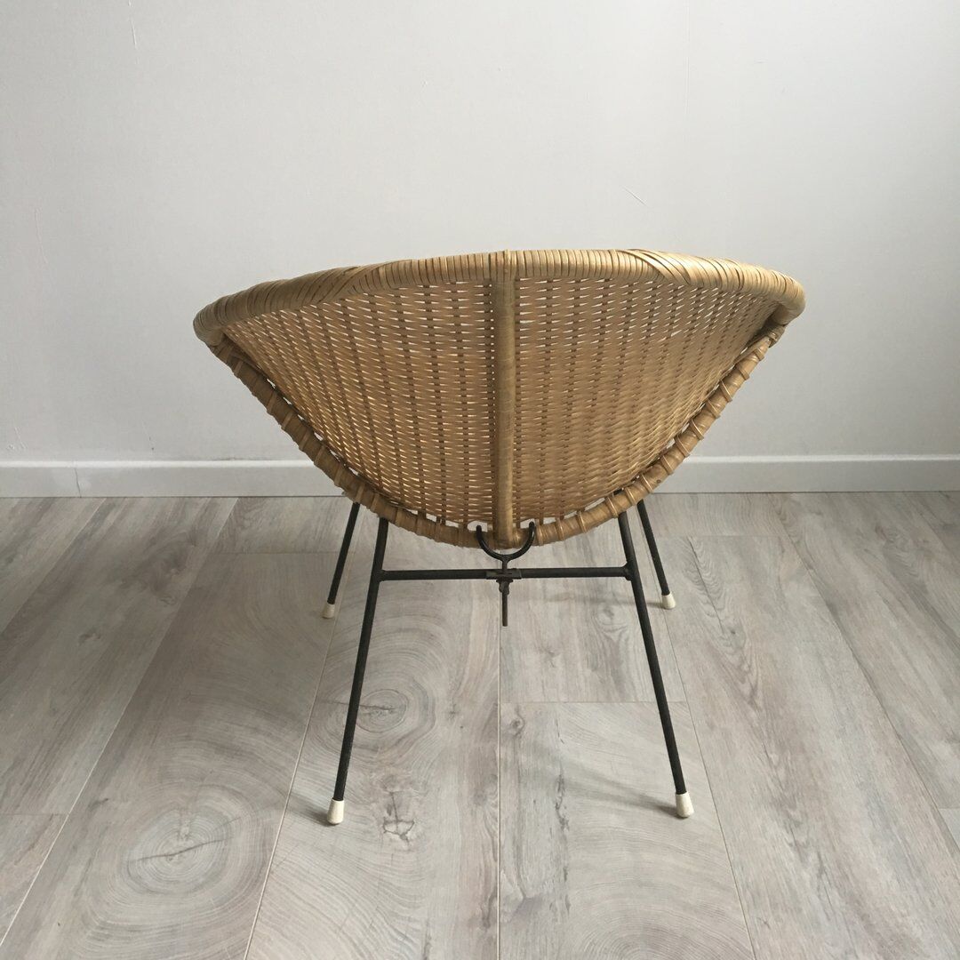 Vintage laminated rattan chair