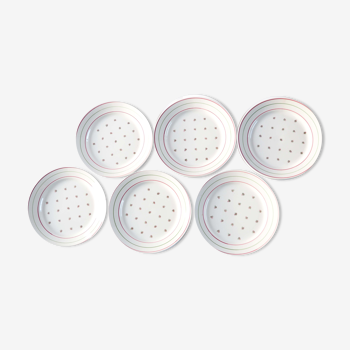 Set of 6 luneville porcelain plates