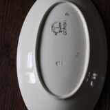 Badonviller Congo orange blue earthenware dish