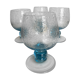 Set of 4 glasses cups on foot in bulled glass from Biot 1960