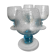 Set of 4 glasses cups on foot in bulled glass from Biot 1960
