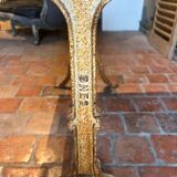 Bistro table in wood and enamelled cast iron