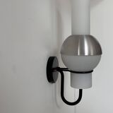 Vintage wall lamp, metal and opaline, Lucifer Raak Netherlands 1970