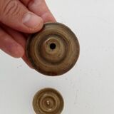 Pair of antique Empire furniture knobs in bronze from the 19th century.