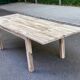 Large extendable Scandinavian dining table made of stripped solid acacia 160-26