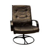 Modern armchair in black leather Gota Mobler