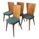 4 chaises vintage style Baumann bois et tissu