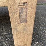 Industrial table carpenter's workbench in raw natural wood vintage bohemian